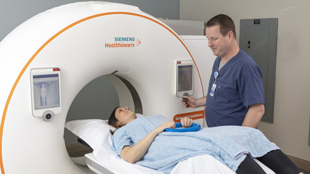 Patient getting an mri scan by Beaufort Medical Imaging.
